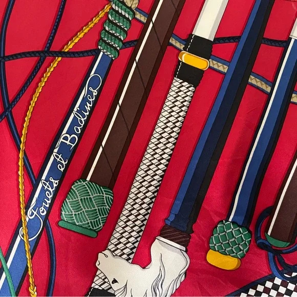 Hermès Fouets Et Badines Silk scarf Foulard. - Picture 4 of 16